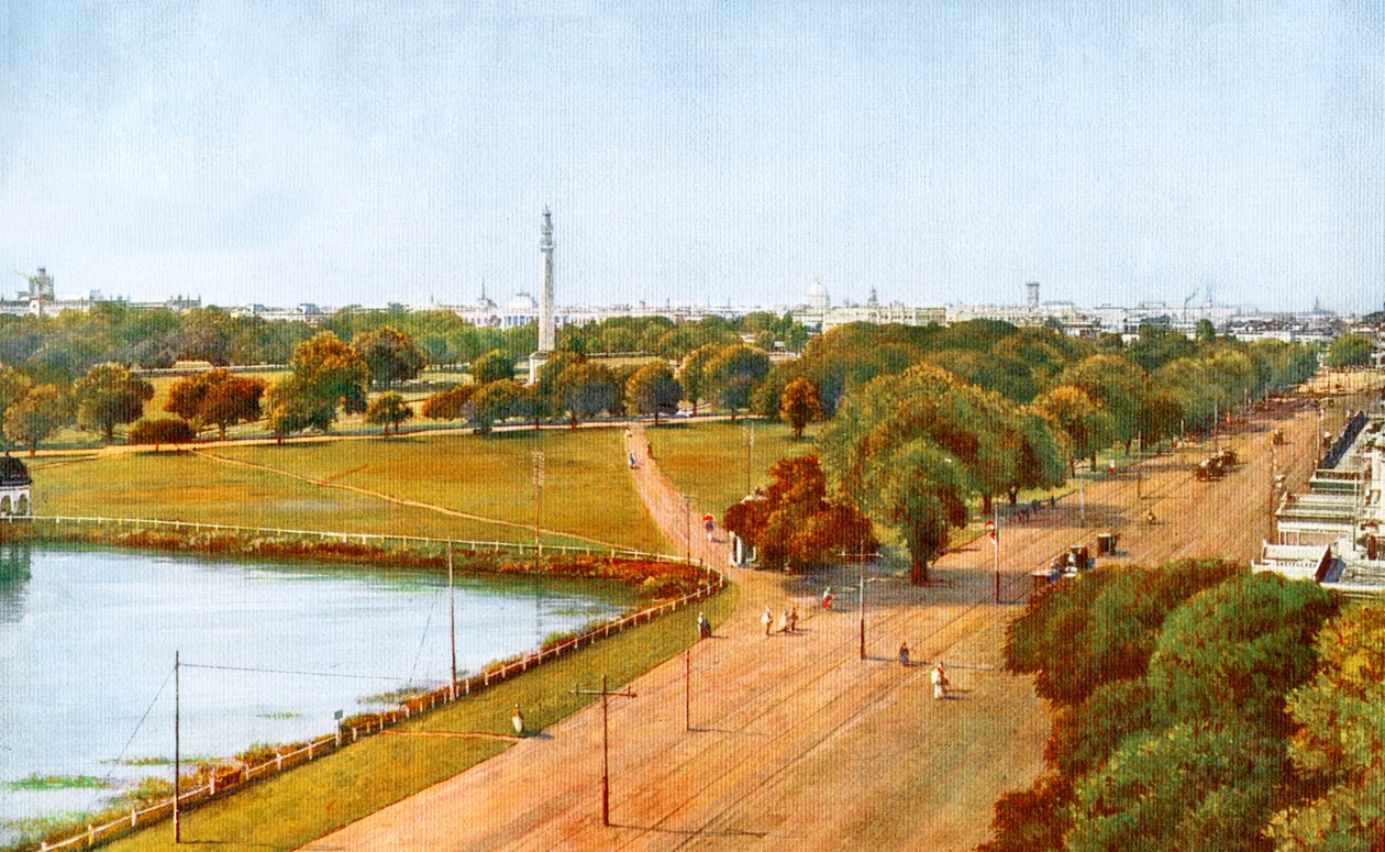 A kilátás Chowringhee-ből, Calcutta, India, 20. század elején alkotó: Unbekannt