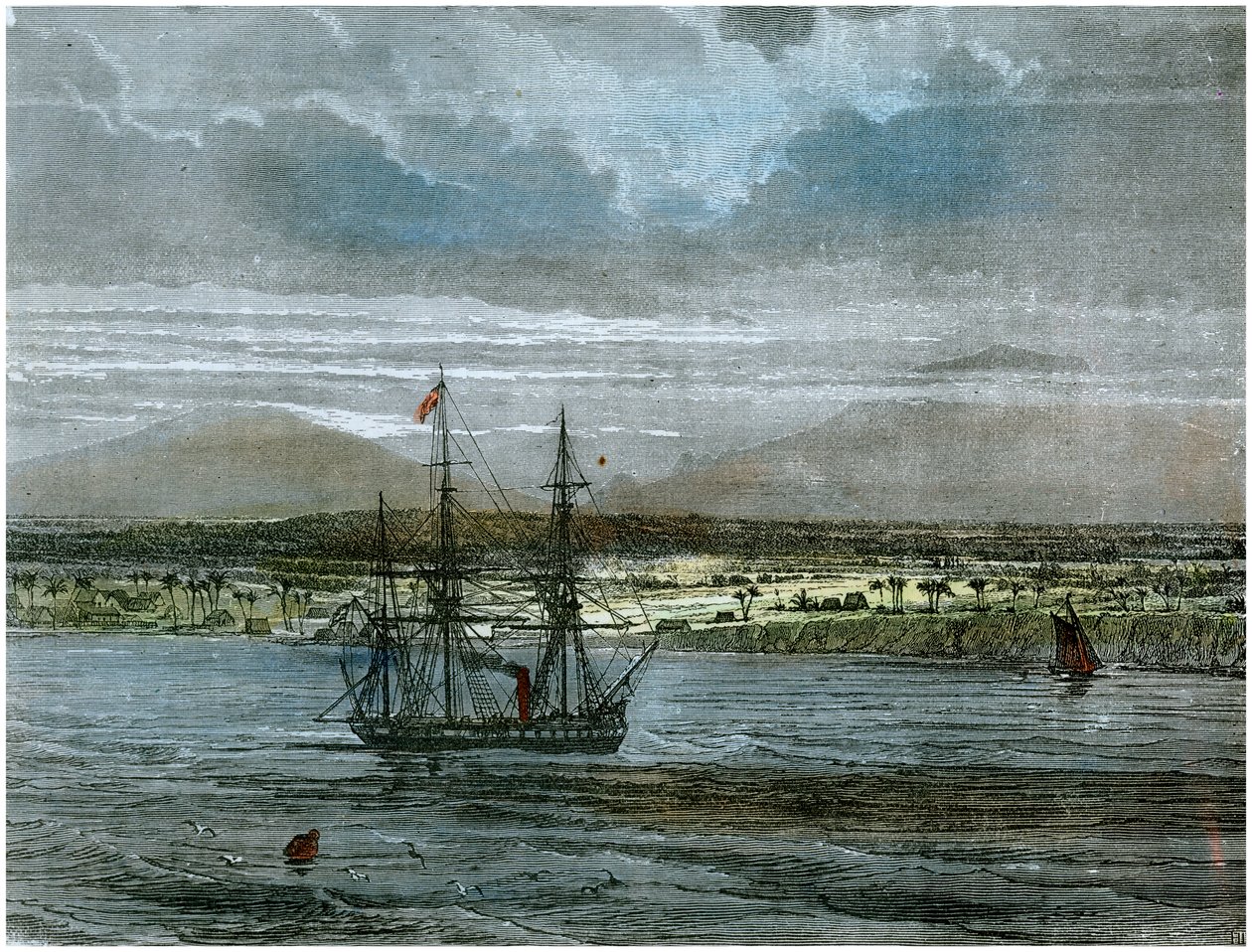 Mauna Loa és Manua Kea vulkánok, Hawaii, 1880 alkotó: Unbekannt
