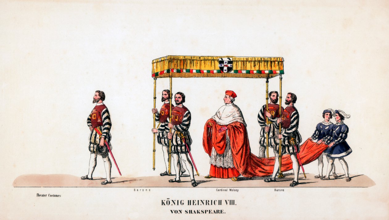 Színházi jelmeztervek Shakespeare VIII. Henrik drámájához, 19. század alkotó: Unbekannt