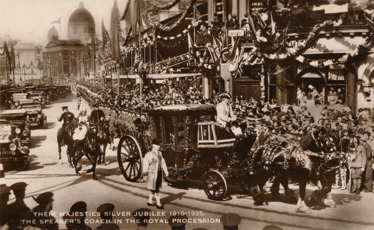 Felségük ezüstjubileum 1910-1935. A hangszórók edzője a királyi körmenetben alkotó: Unbekannt