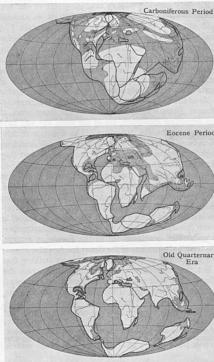 A kontinentális sodródás elmélete, 1922 alkotó: Unbekannt