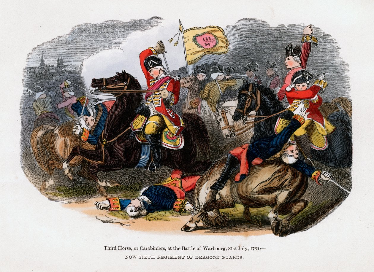Harmadik ló vagy karabinerek a warburgi csatában, 1760. július 31. alkotó: Unbekannt