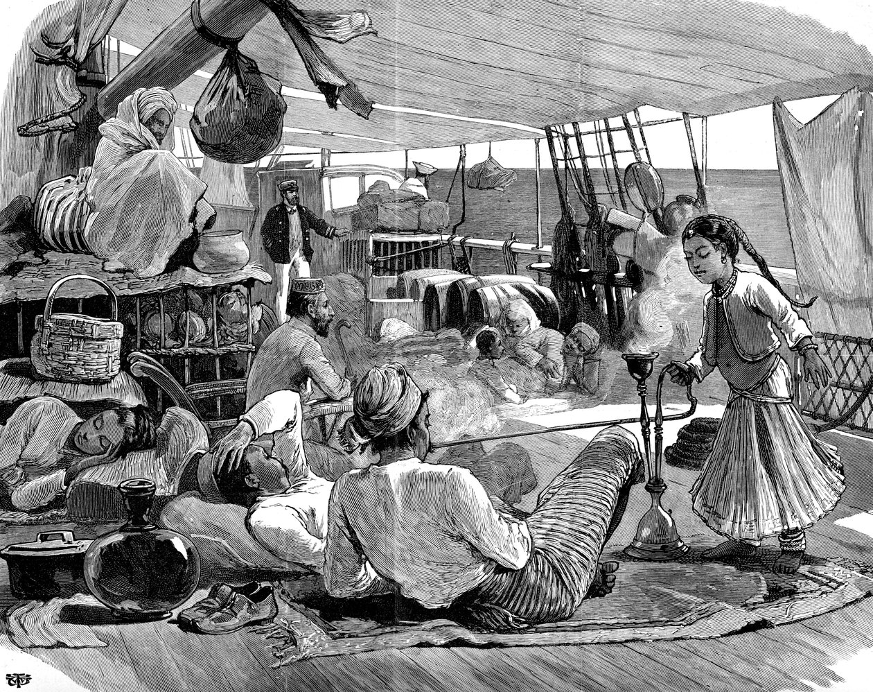 Harmadik osztály a Kilwa fedélzetén, Brindisiből Burmába, 1886 alkotó: Unbekannt