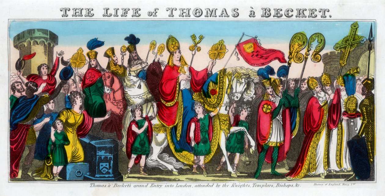 Thomas à Beckets grand Entry into London.... 12. század, 19. század alkotó: Unbekannt