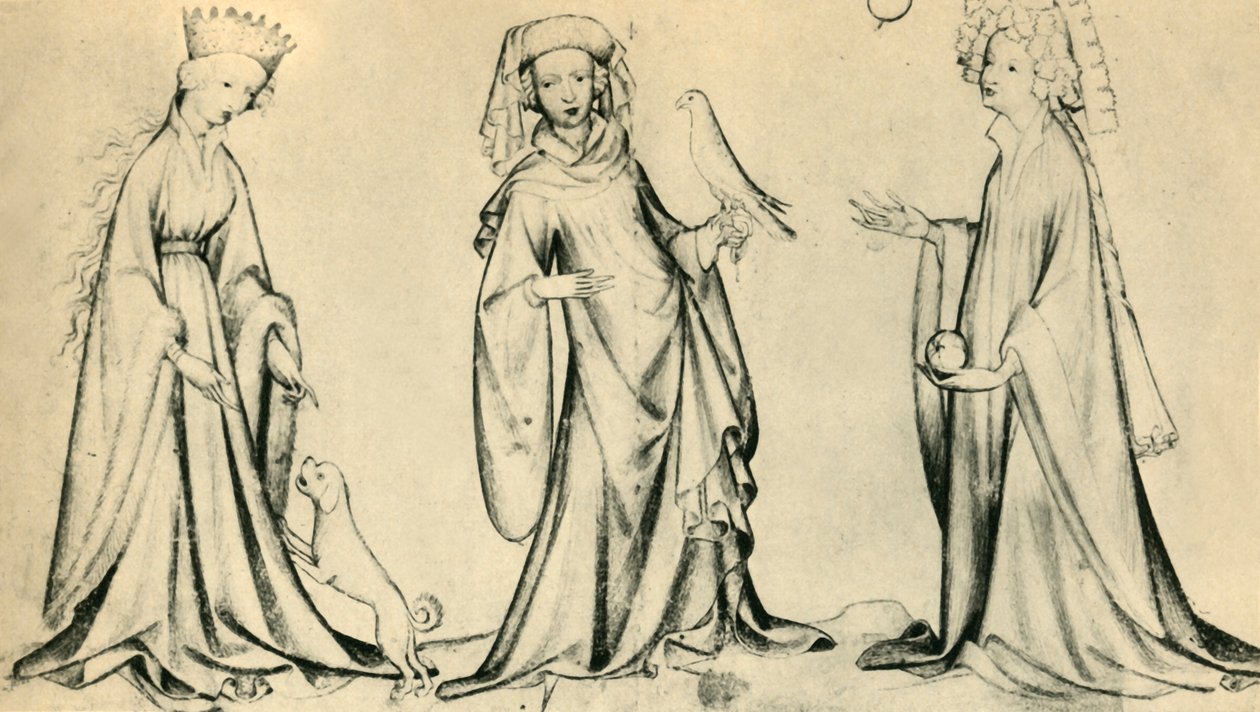 Három fiatal nő, c1400, 1943. alkotó: Unbekannt