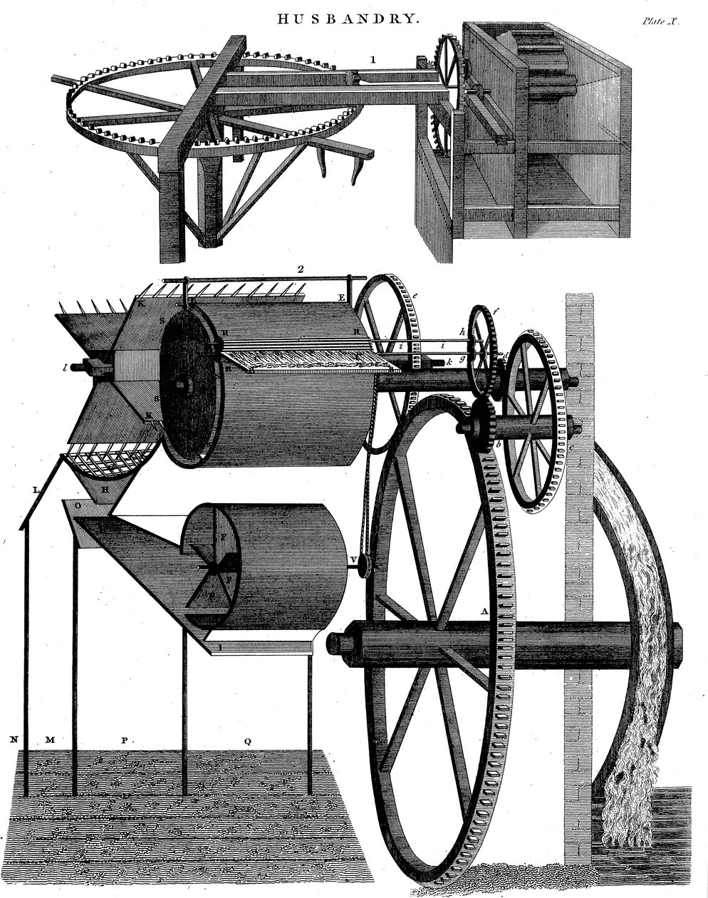 Andrew Meikle skót feltaláló és malommester cséplőgépe, 1811 alkotó: Unbekannt