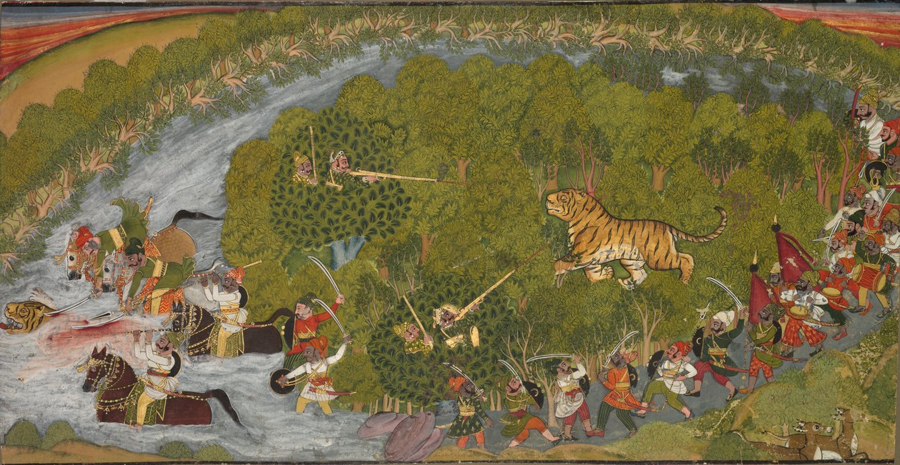 Tigrisvadászat, c. 1800. alkotó: Unbekannt