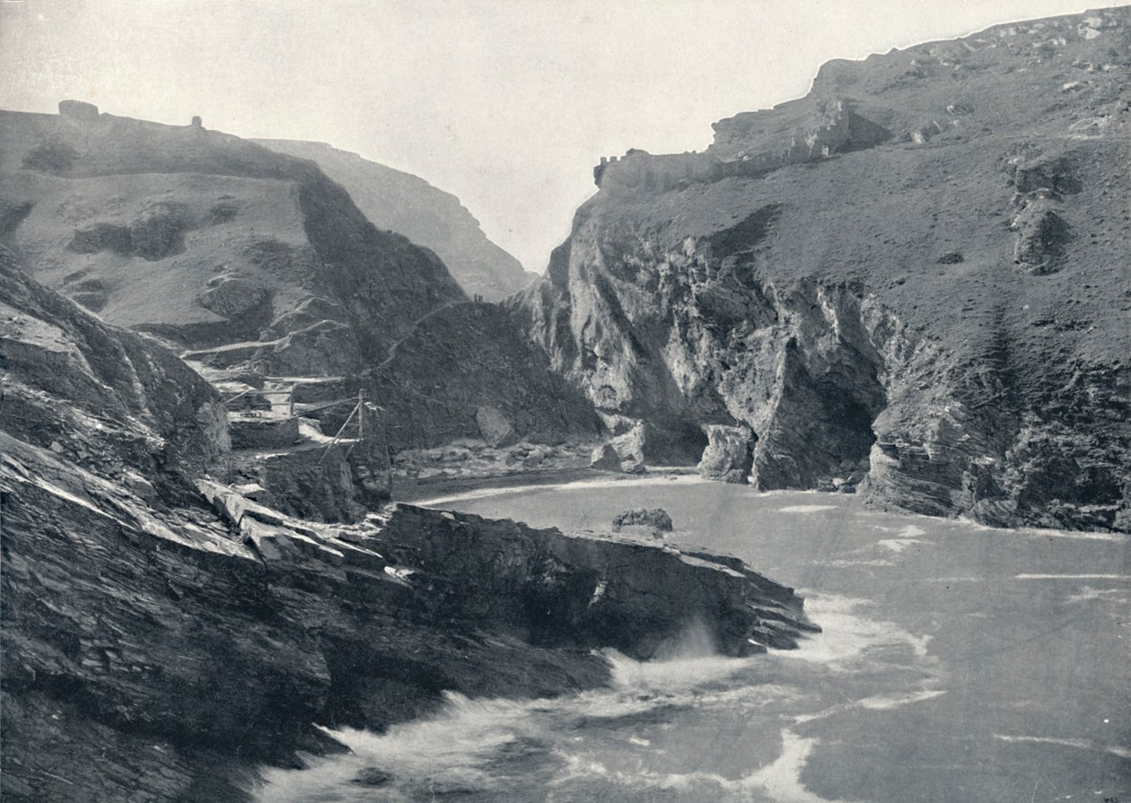 Tintagel - Az Arthurs király kastélyát mutatja be, 1895 alkotó: Unbekannt
