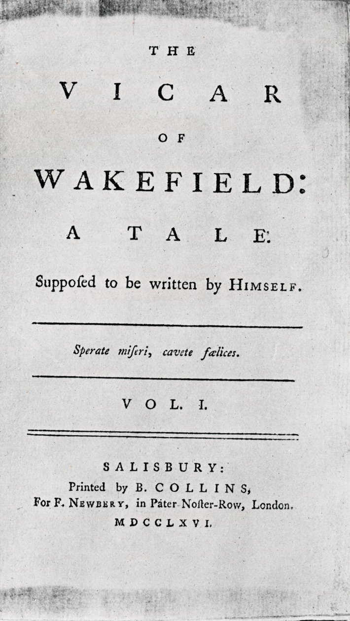 A Wakefield helytartója címoldala, 1766 alkotó: Unbekannt