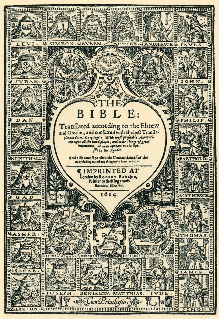 „A Genfi Biblia címlapja”, 1614, 1943. alkotó: Unbekannt