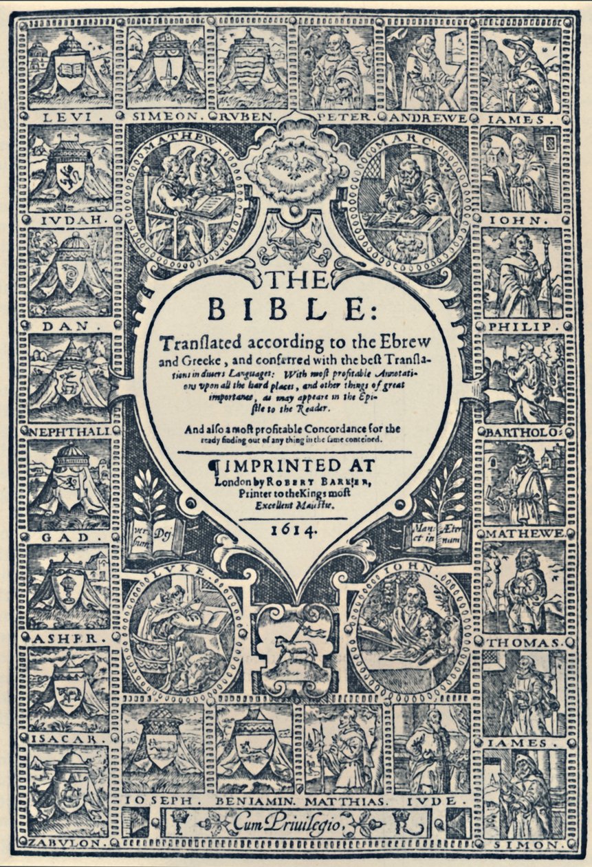 A Genfi Biblia címlapja, 1614, 1947 alkotó: Unbekannt