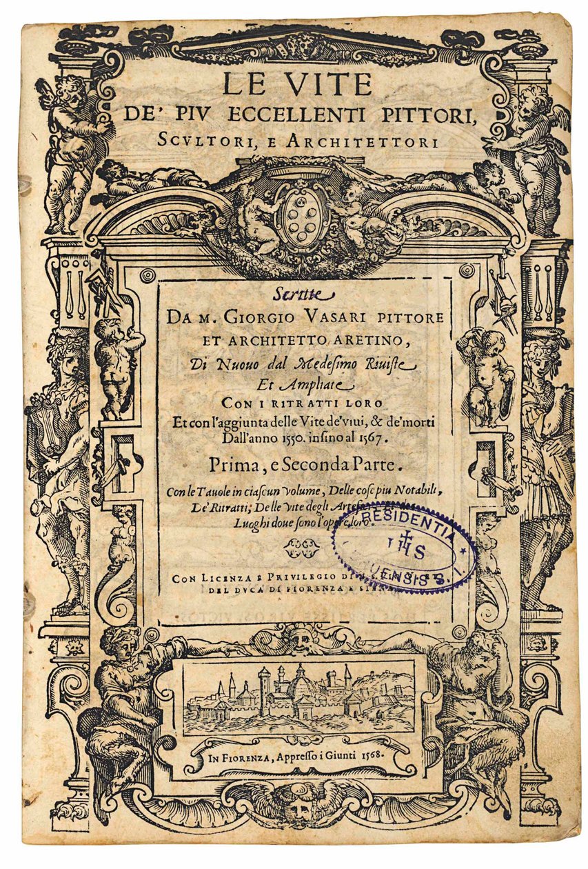 Címlap innen: Giorgio Vasari, A legkiválóbb olasz festők, szobrászok élete, 1568. alkotó: Unbekannt