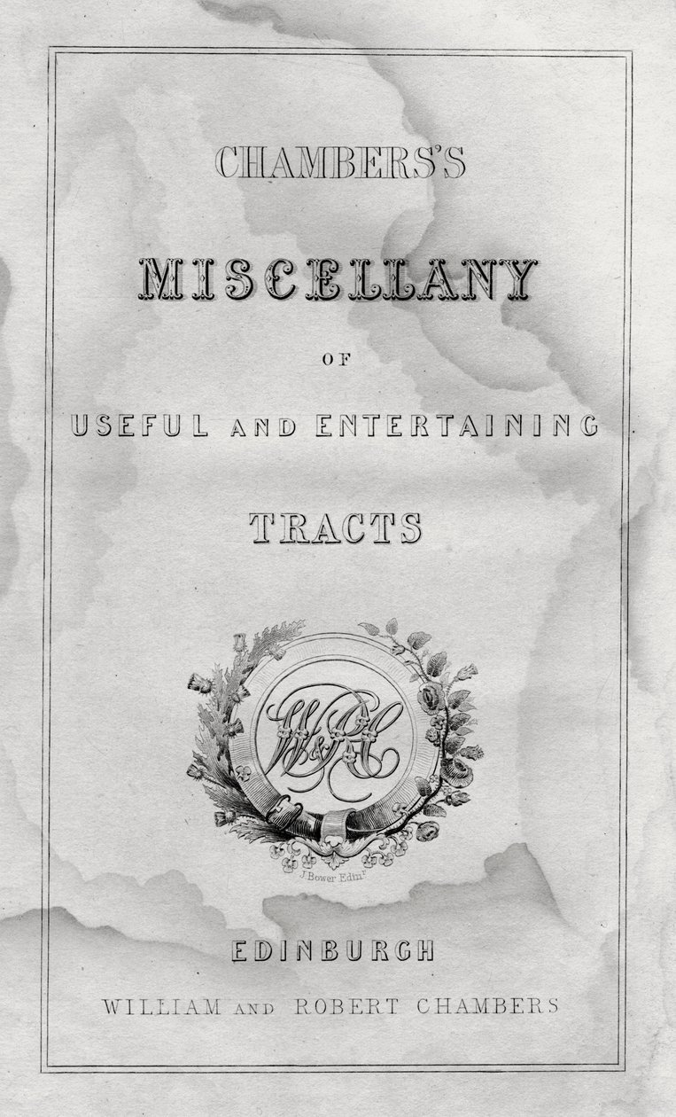 A Chamberss Miscellany of Hasznos és Szórakoztató Trakciók címlapja alkotó: Unbekannt