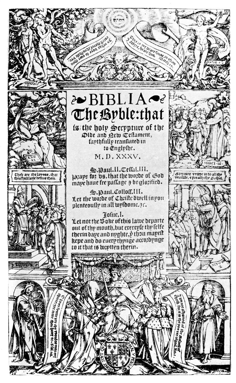 A Coverdale Biblia címlapja, 1535 1926 alkotó: Unbekannt
