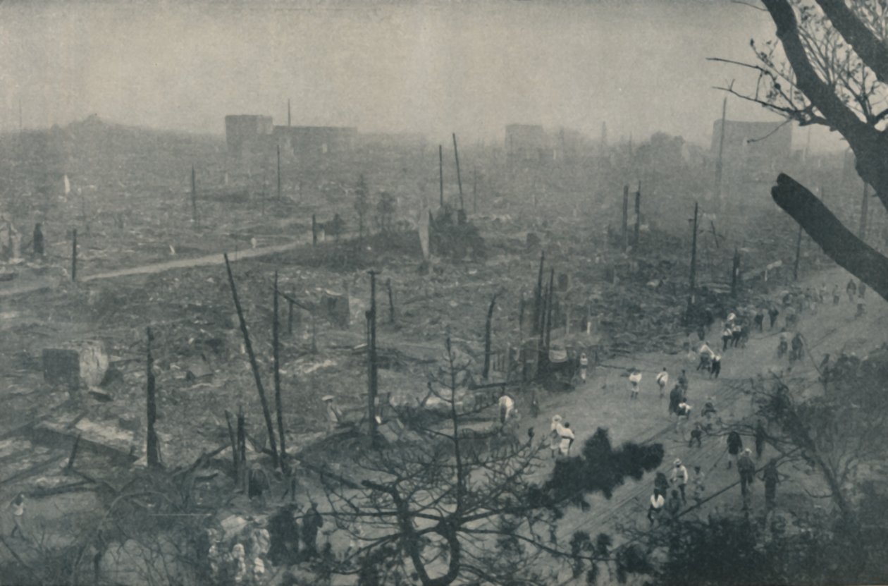 Tokiói roncsok és hamu füstölgő síkja, 1935 alkotó: Unbekannt