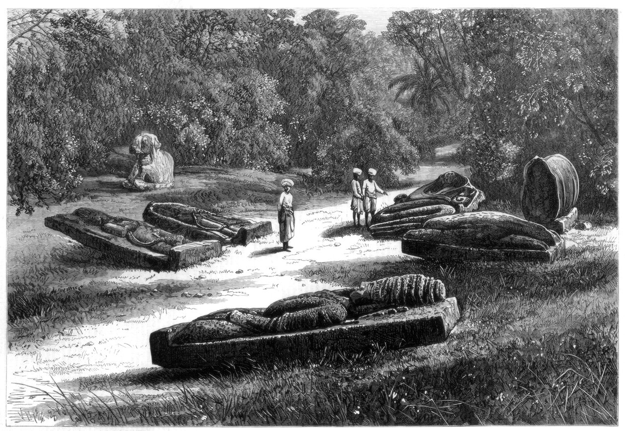 Gond Rajahok sírjai, Chanda, Közép-India, 1875 alkotó: Unbekannt