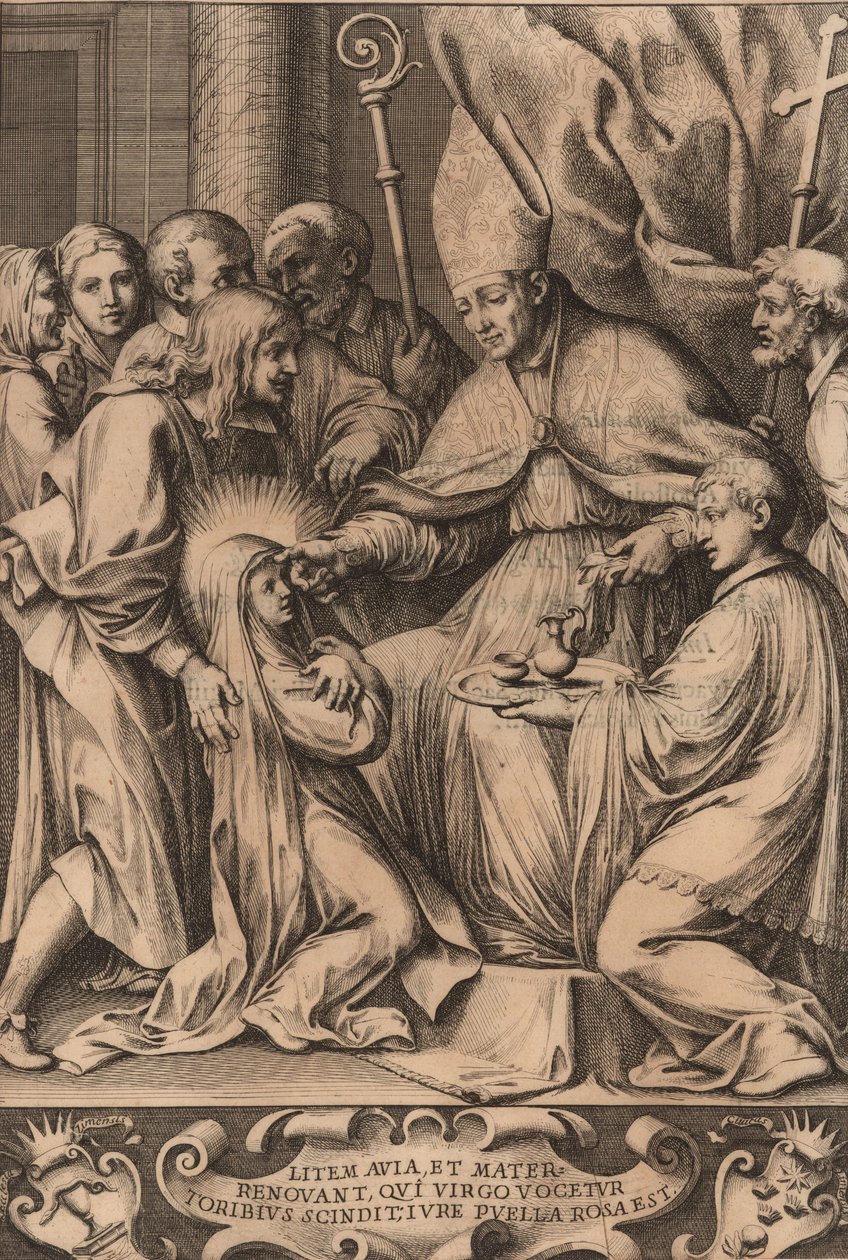 Toribio Alfonso Mogrovejo megerősíti a limai rózsát, 1670. alkotó: Unbekannt