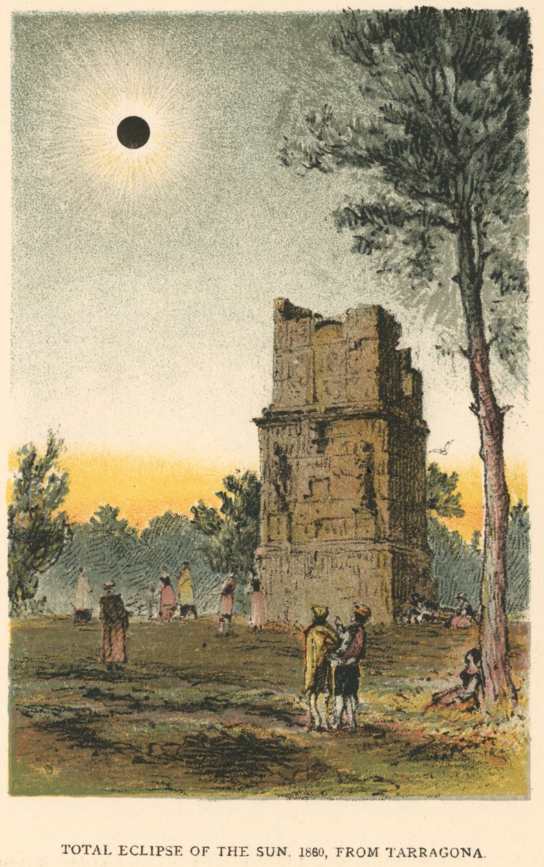 Az 1860-as teljes napfogyatkozást a spanyolországi Tarragonából figyelték meg 1884-ben alkotó: Unbekannt