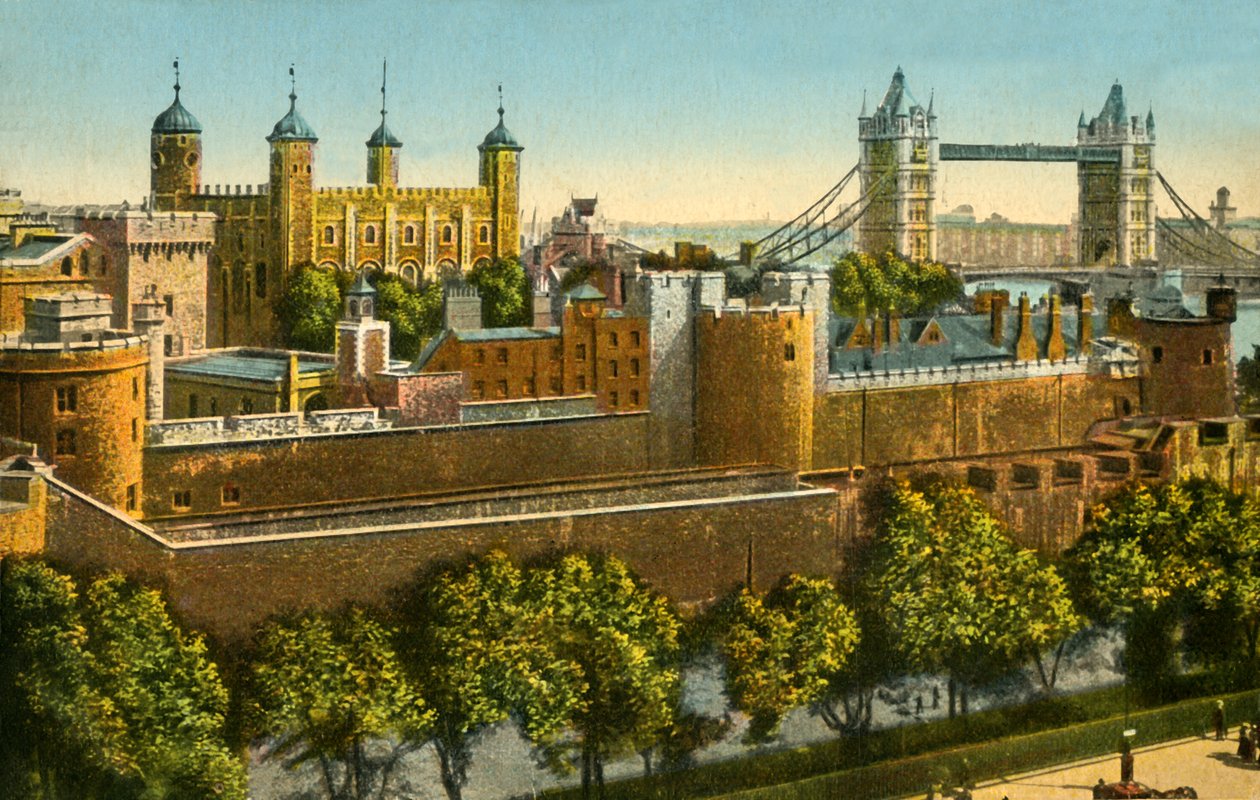 Tower Bridge és a londoni Tower, 1910. alkotó: Unbekannt