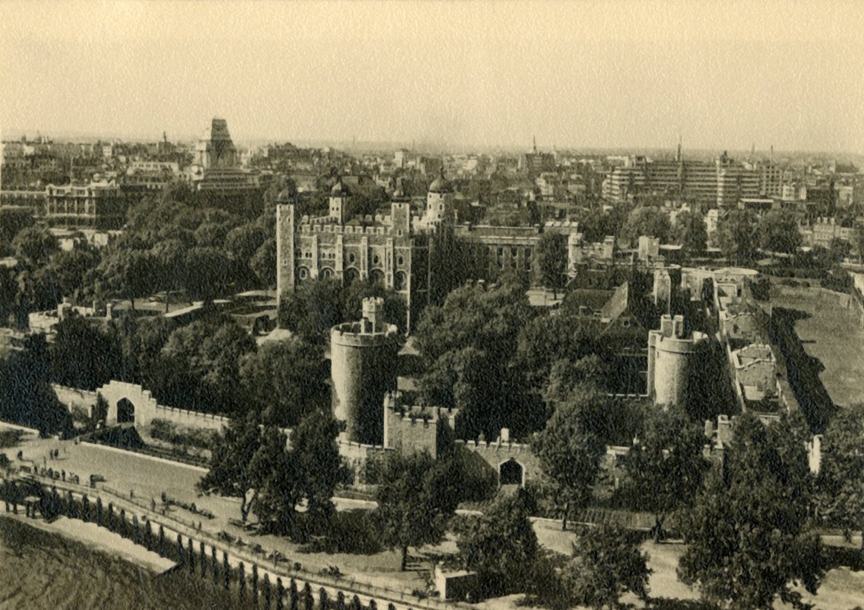 Londoni Tower. Általános kilátás délről, 1920. alkotó: Unbekannt