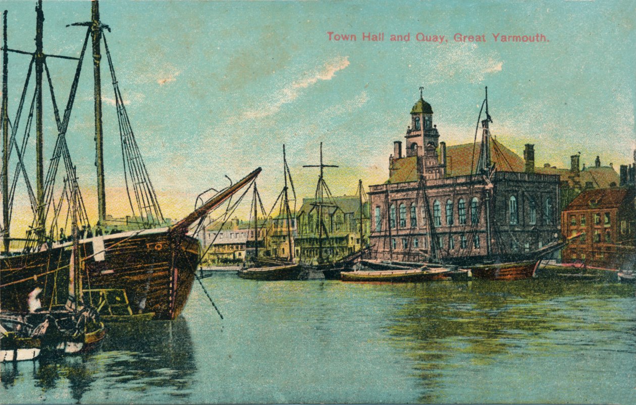 Városháza és rakpart, Great Yarmouth, Norfolk, 1905 alkotó: Unbekannt