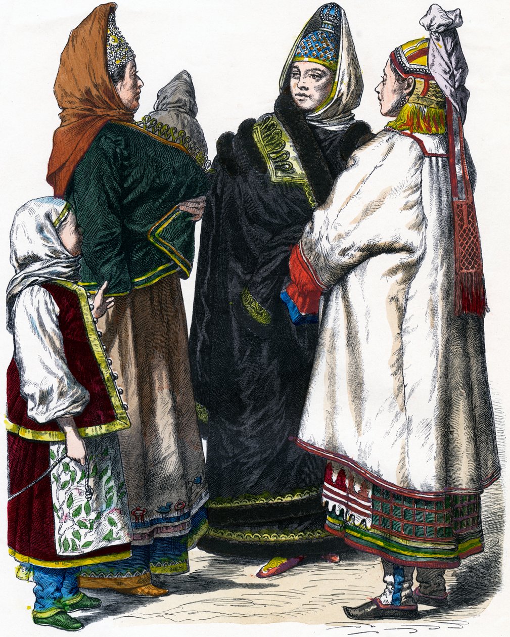 Hagyományos orosz viselet, c1850 alkotó: Unbekannt