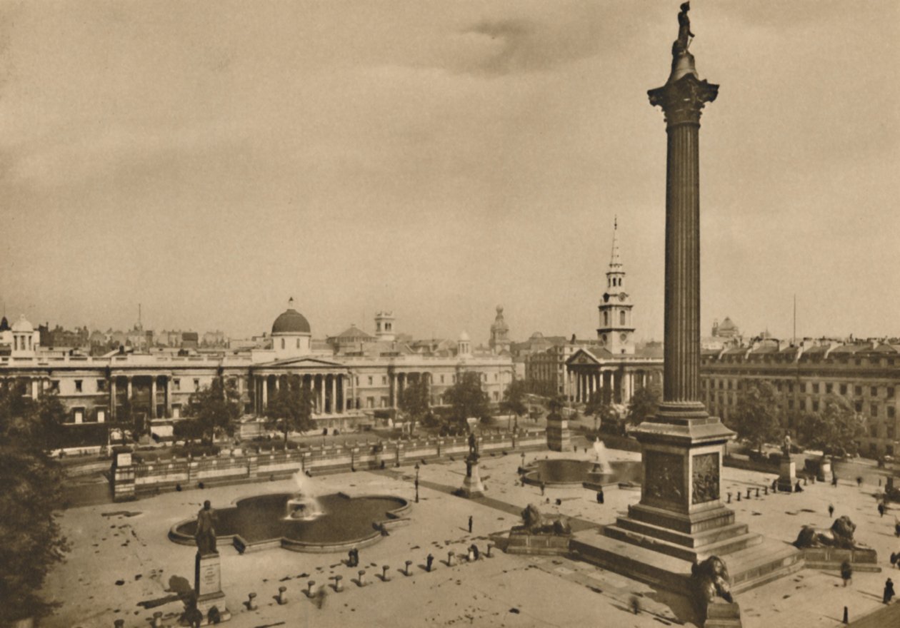 Trafalgar tér. Ahol a királysólyomokat egykor a királyi lovakkal együtt tartották, 1935. alkotó: Unbekannt