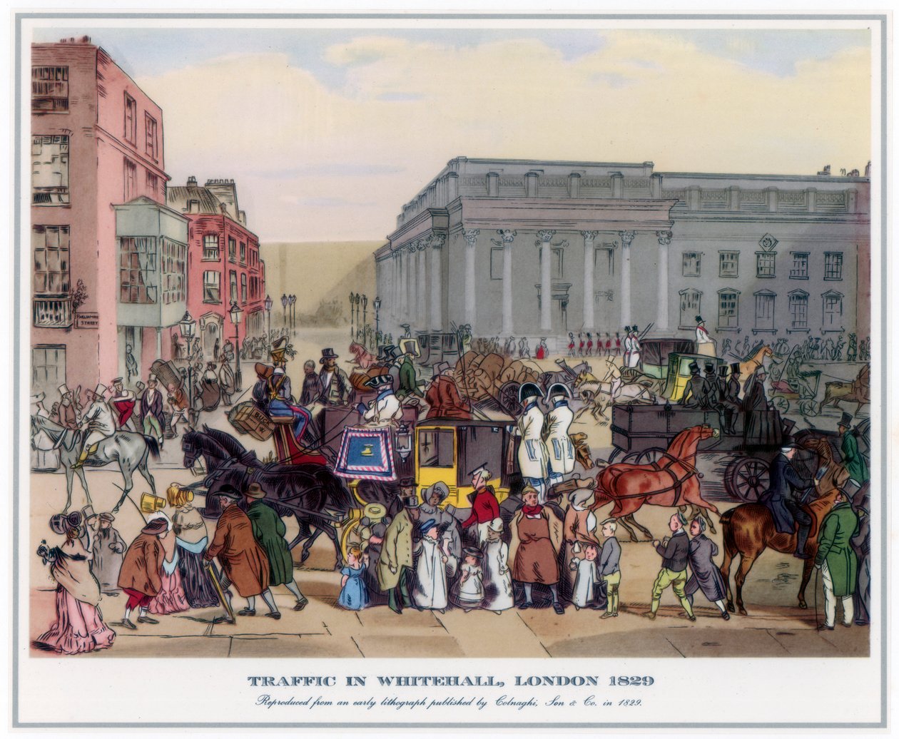 Forgalom a londoni Whitehallban, 1829 alkotó: Unbekannt