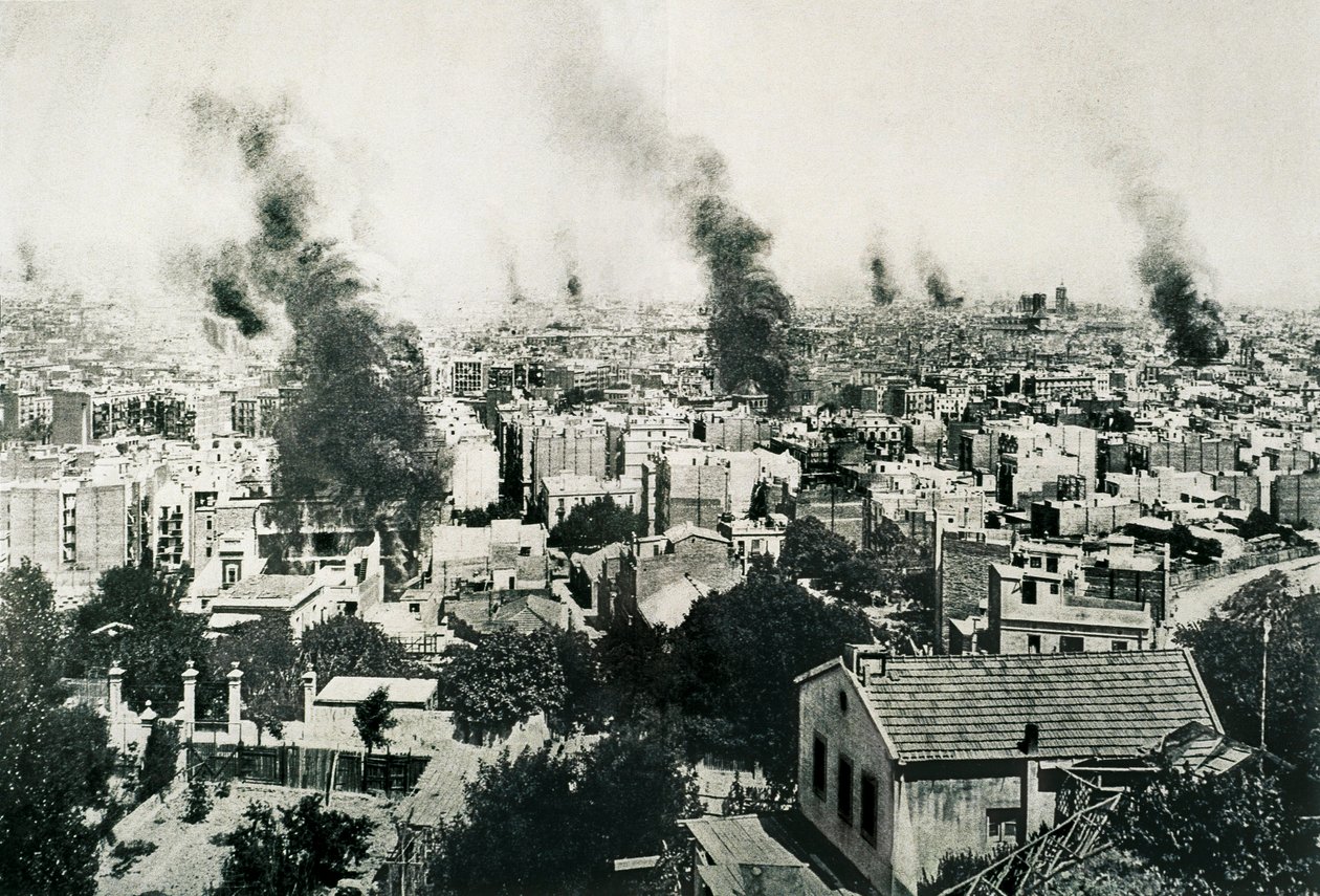 Tragikus hét 1909, Kolostorok tüze. A kép a "La Actualidad" magazinban jelent meg. Barcelona, ​​Spanyolország alkotó: Unbekannt