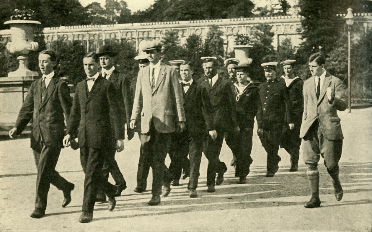 Újoncok kiképzése a Királyi Tengerészeti Önkéntes Tartalékban, Első világháború, 1914, 1920 körül. alkotó: Unbekannt
