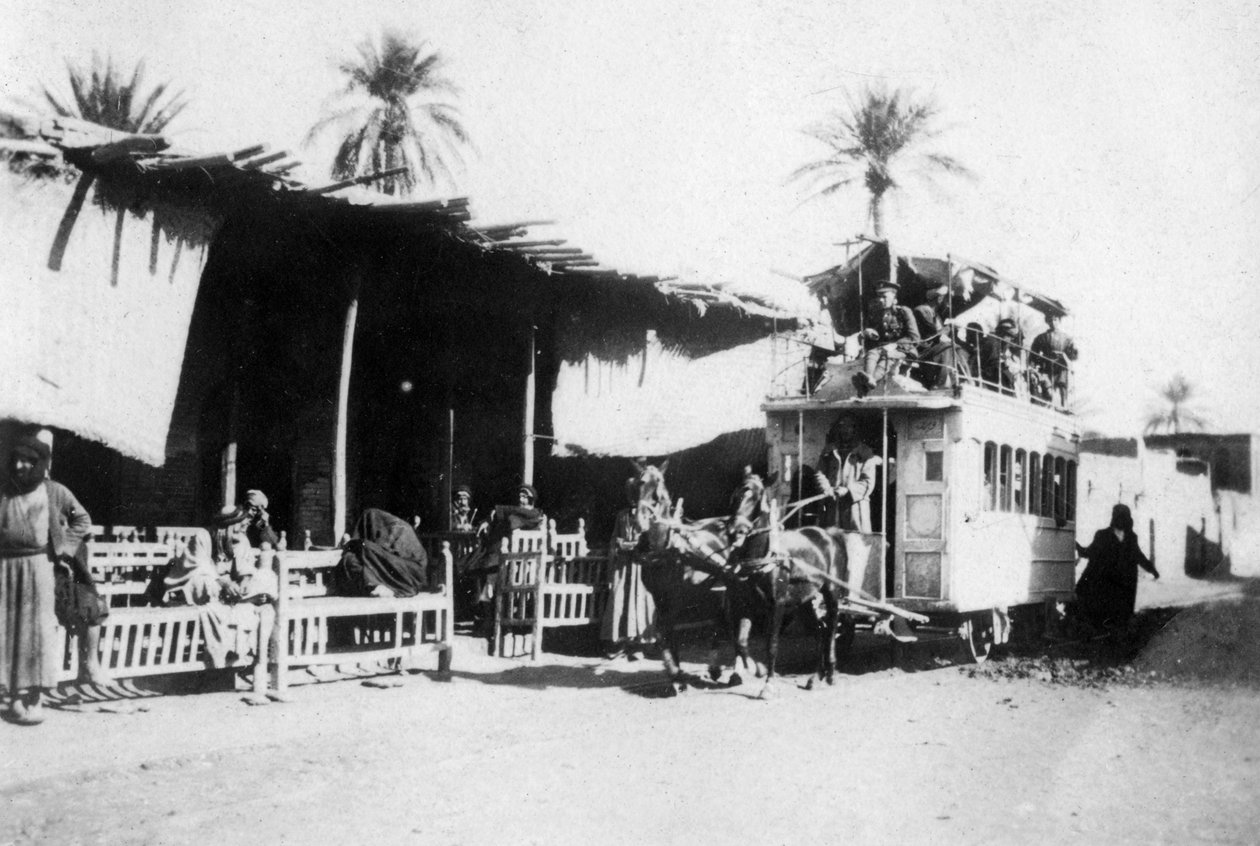 Villamos, Kazimain út, Bagdad, Irak, 1917-1919 alkotó: Unbekannt