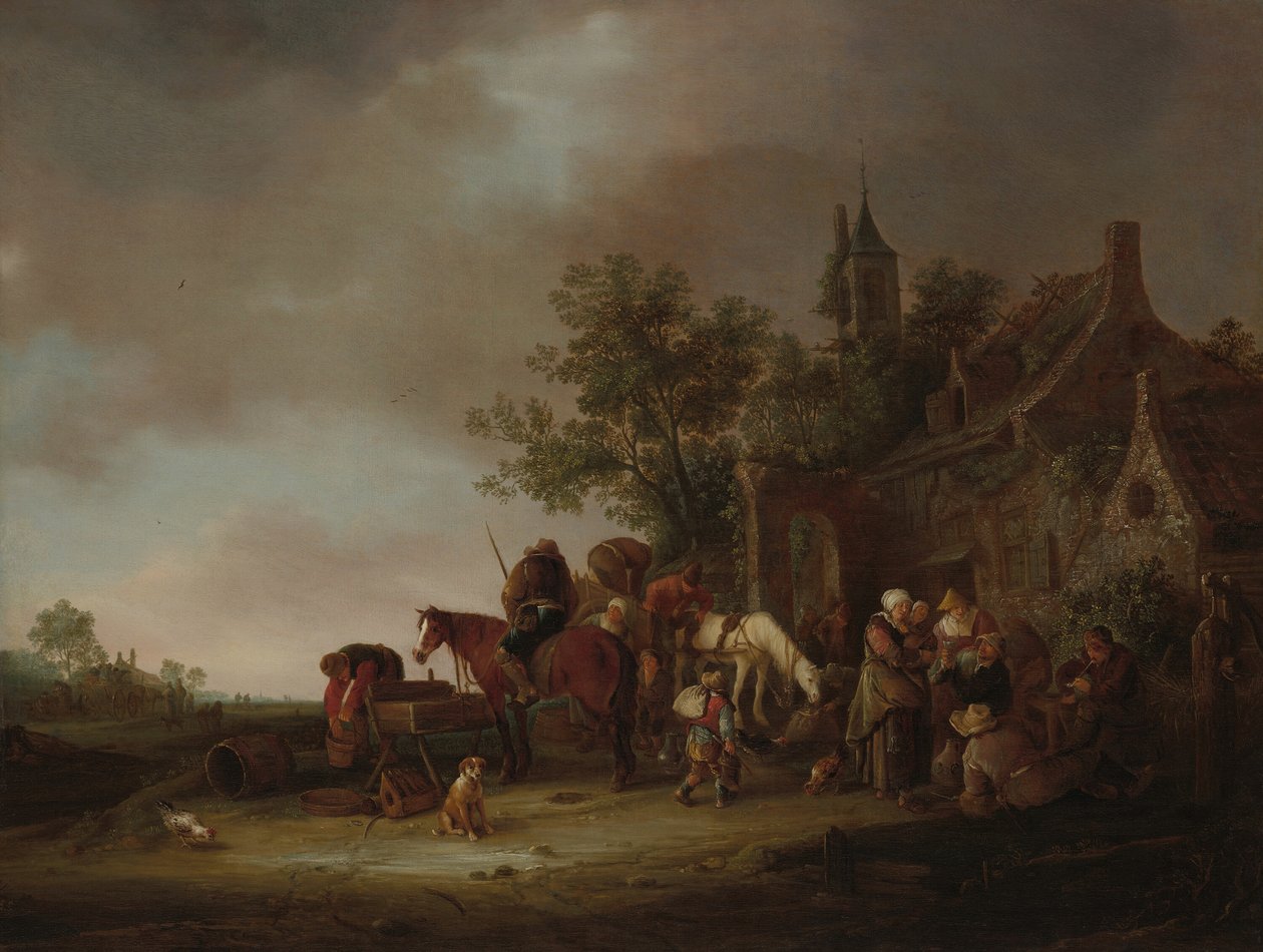 Az utazók egy fogadóban megállnak, 1643. alkotó: Unbekannt