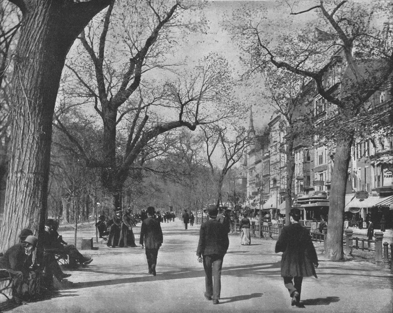 Tremont Street and The Common, Boston, USA, 1900. alkotó: Unbekannt