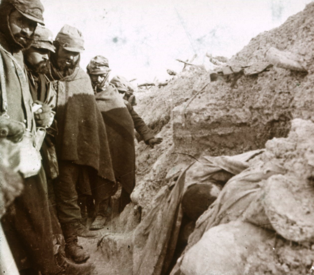 Árkok a frontvonalban, Tahure, Észak-Franciaország, c1914-c1918 alkotó: Unbekannt
