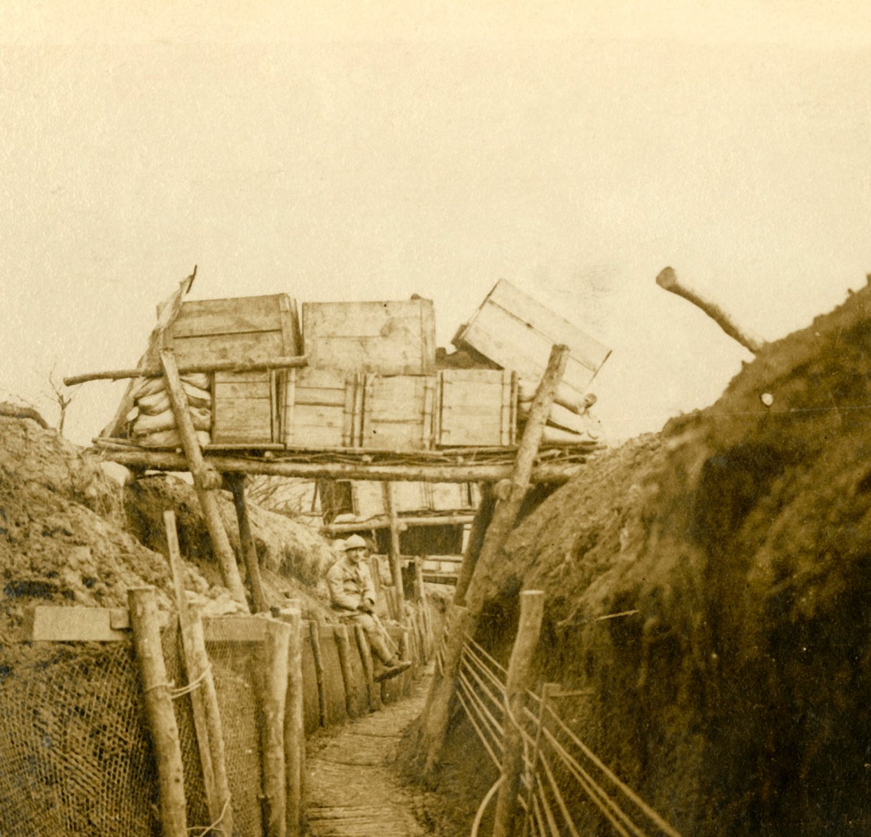 Árkok Les Éparges közelében, Észak-Franciaországban, c1914-c1918. alkotó: Unbekannt