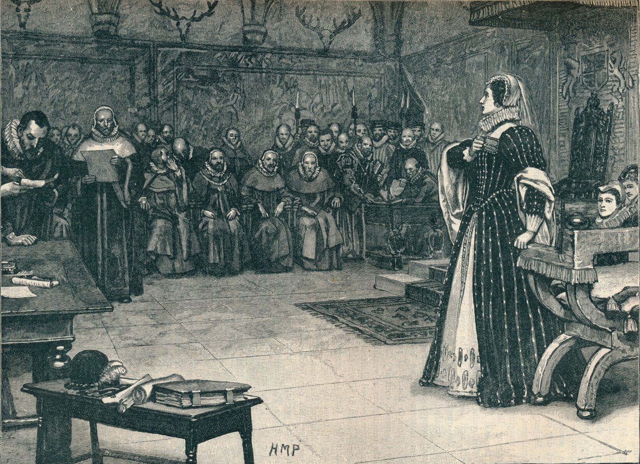Mária skót királynő per a Fotheringhay kastélyban, 1586, 1905. alkotó: Unbekannt