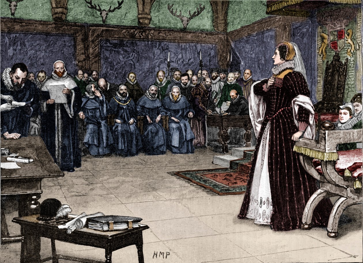 Mária skót királynő per a Fotheringhay kastélyban, 1586 1905 alkotó: Unbekannt