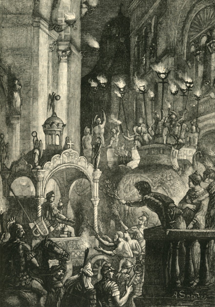 Hérakleiosz diadala Konstantinápolyban, i.sz. 629, 1890. alkotó: Unbekannt