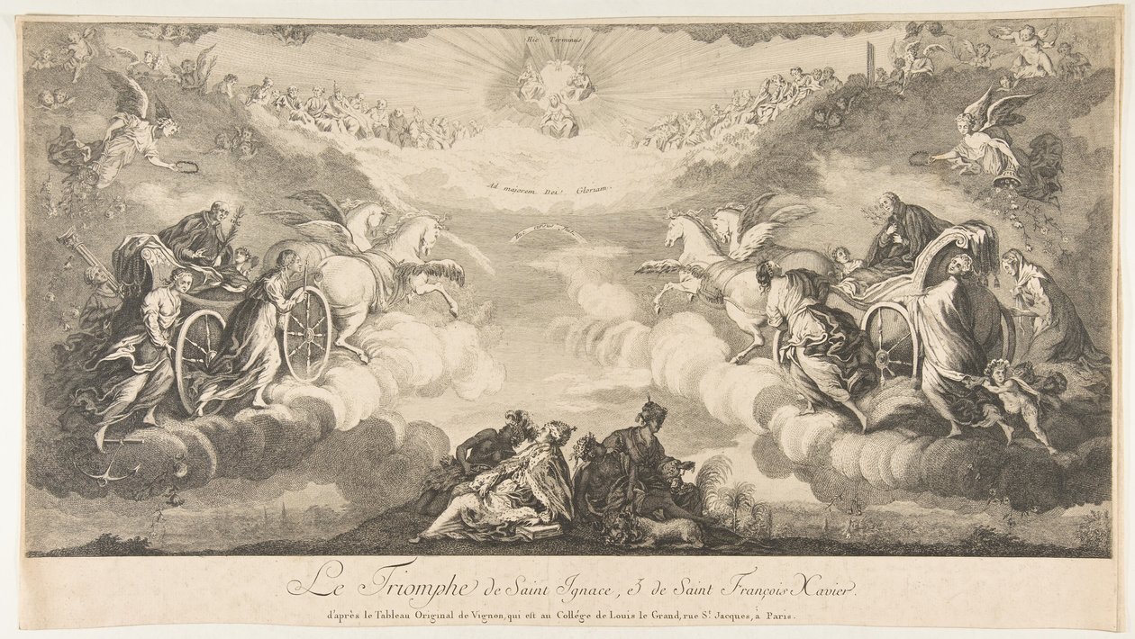 Szent Ignác és Szent Ferenc Xavier diadala Le Triomphe de Saint Ignace et..., 17. század. alkotó: Unbekannt