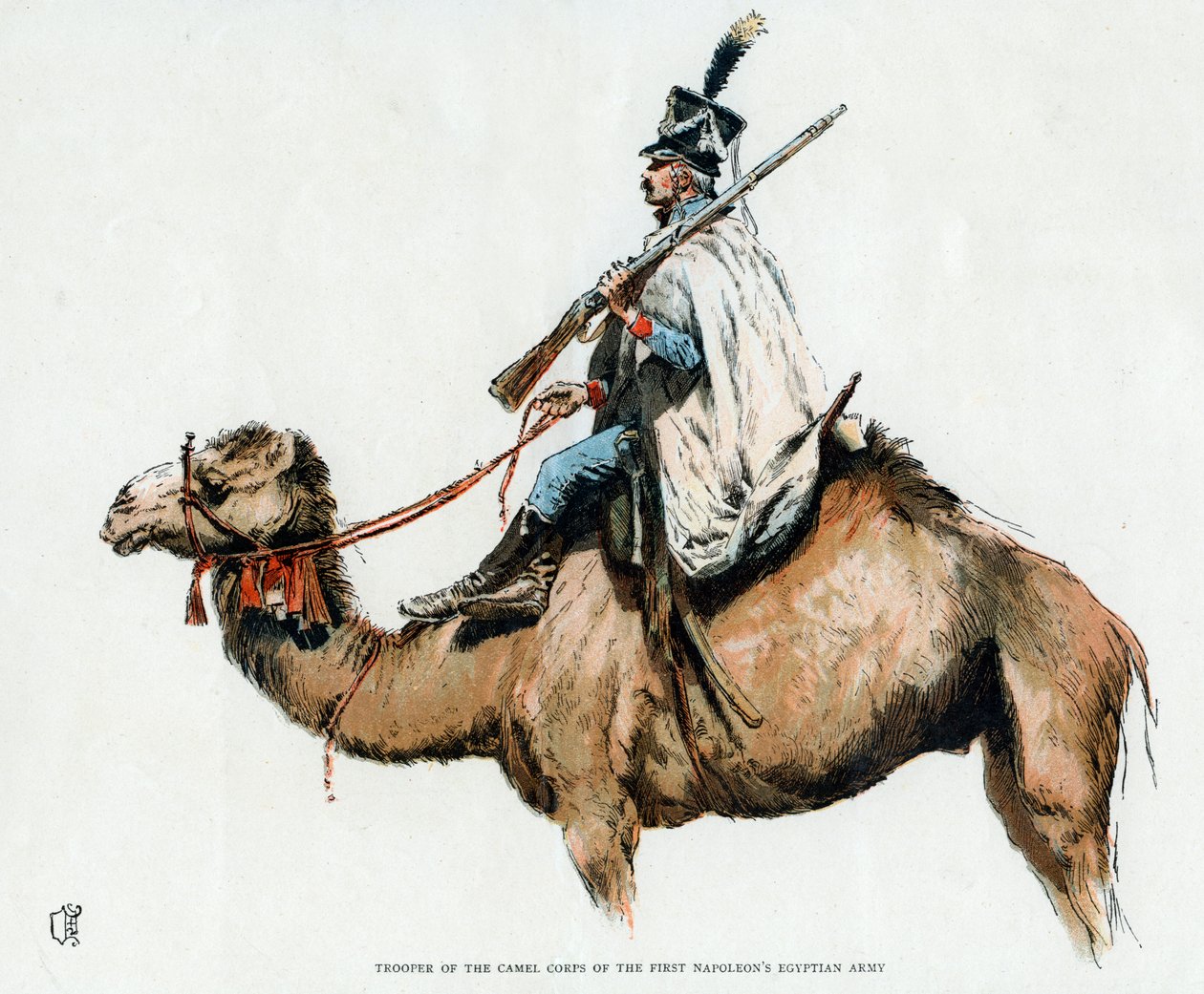 Az első Napóleon egyiptomi hadsereg tevehadtestének katona, 1790-es évek XX. alkotó: Unbekannt
