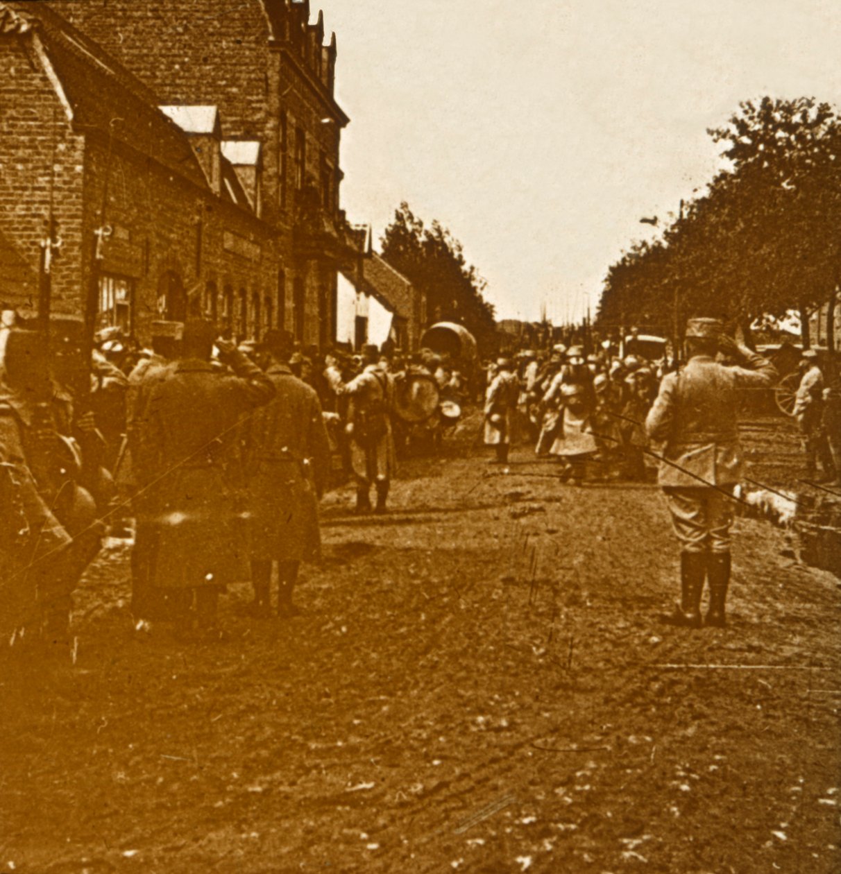 A csapatok távozása, c1914-c1918 alkotó: Unbekannt