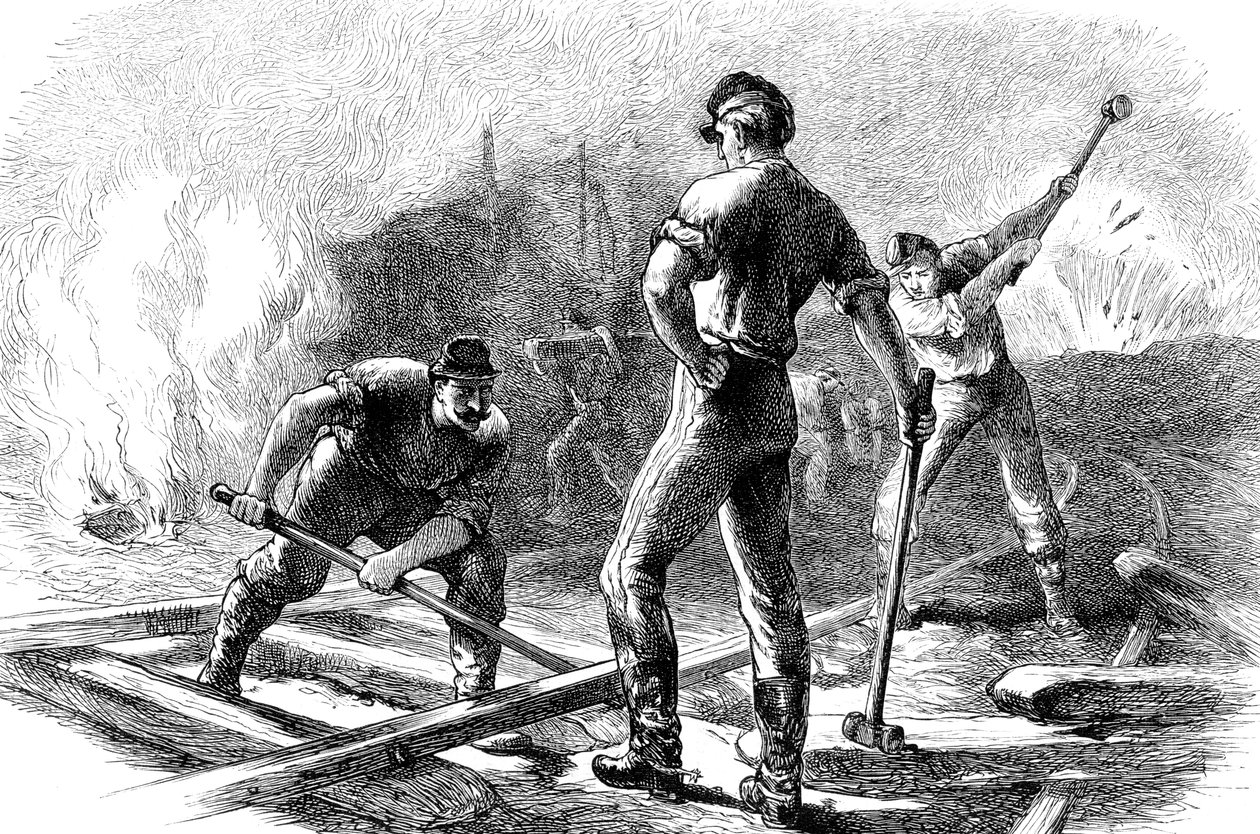Vasutat felszakító csapatok, amerikai polgárháború, 1861-1865 c1880 alkotó: Unbekannt