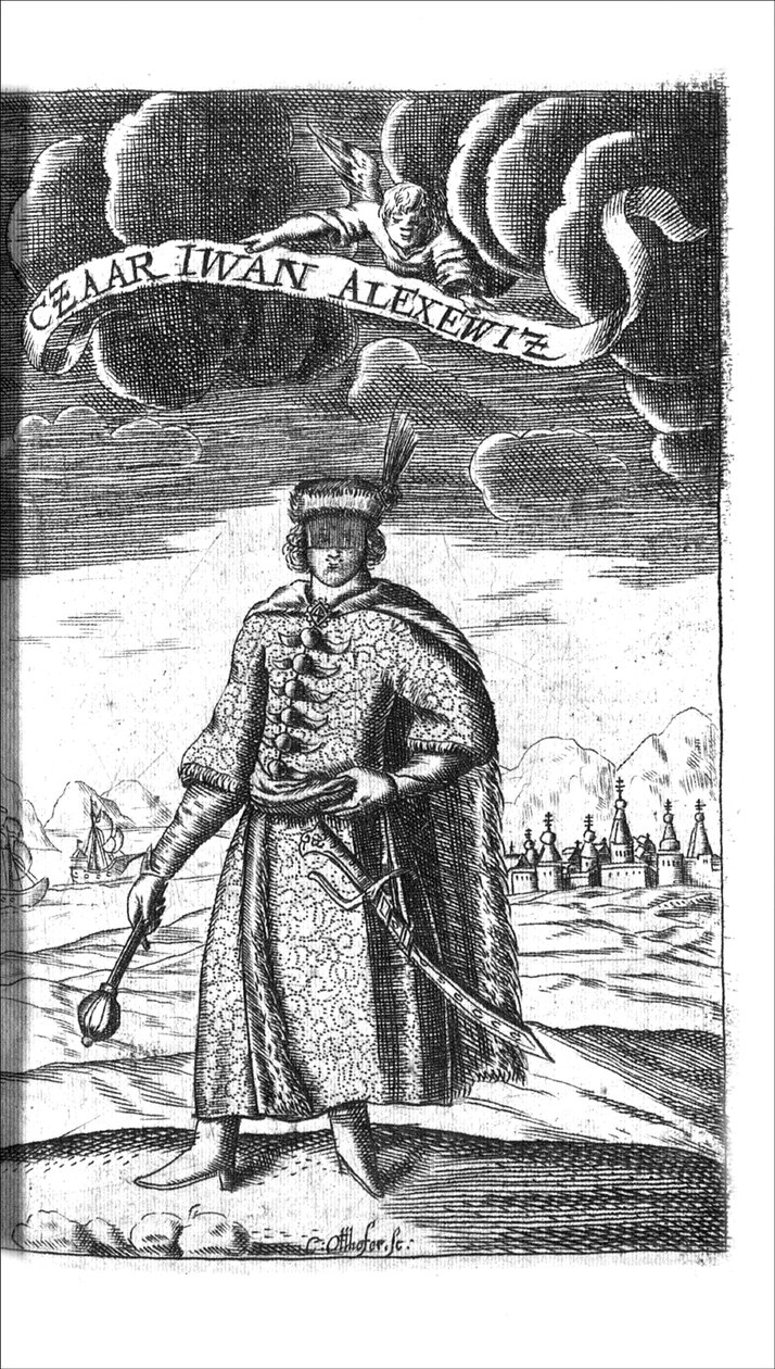 Ivan V. Alekszejevics cár a Georg Adam Schleissing Derer beiyden Czaarentől a Reusslandban, Ivan és Peter Alexewiz, 1693 alkotó: Unbekannt