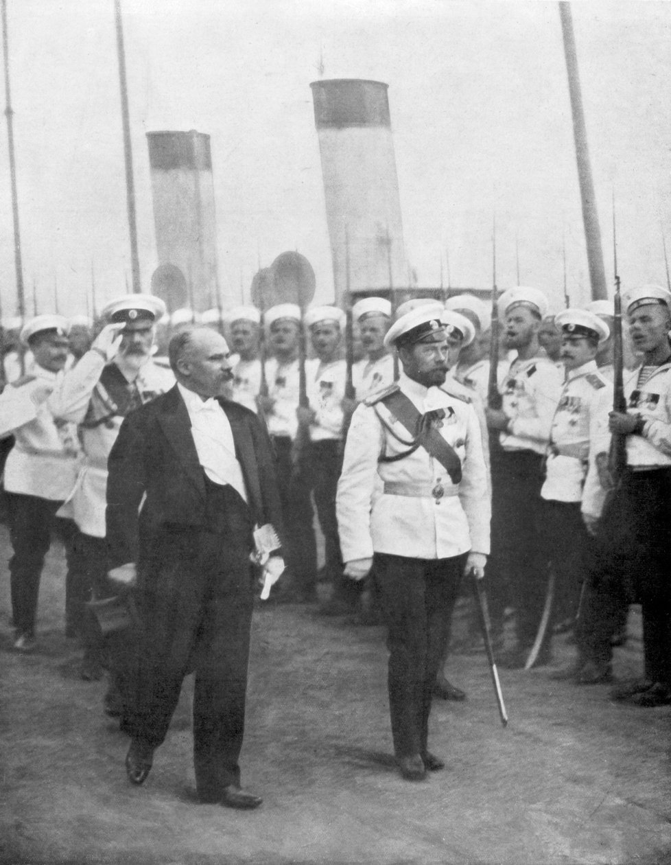 Miklós cár Raymond Poincare francia elnökkel, 1914. alkotó: Unbekannt