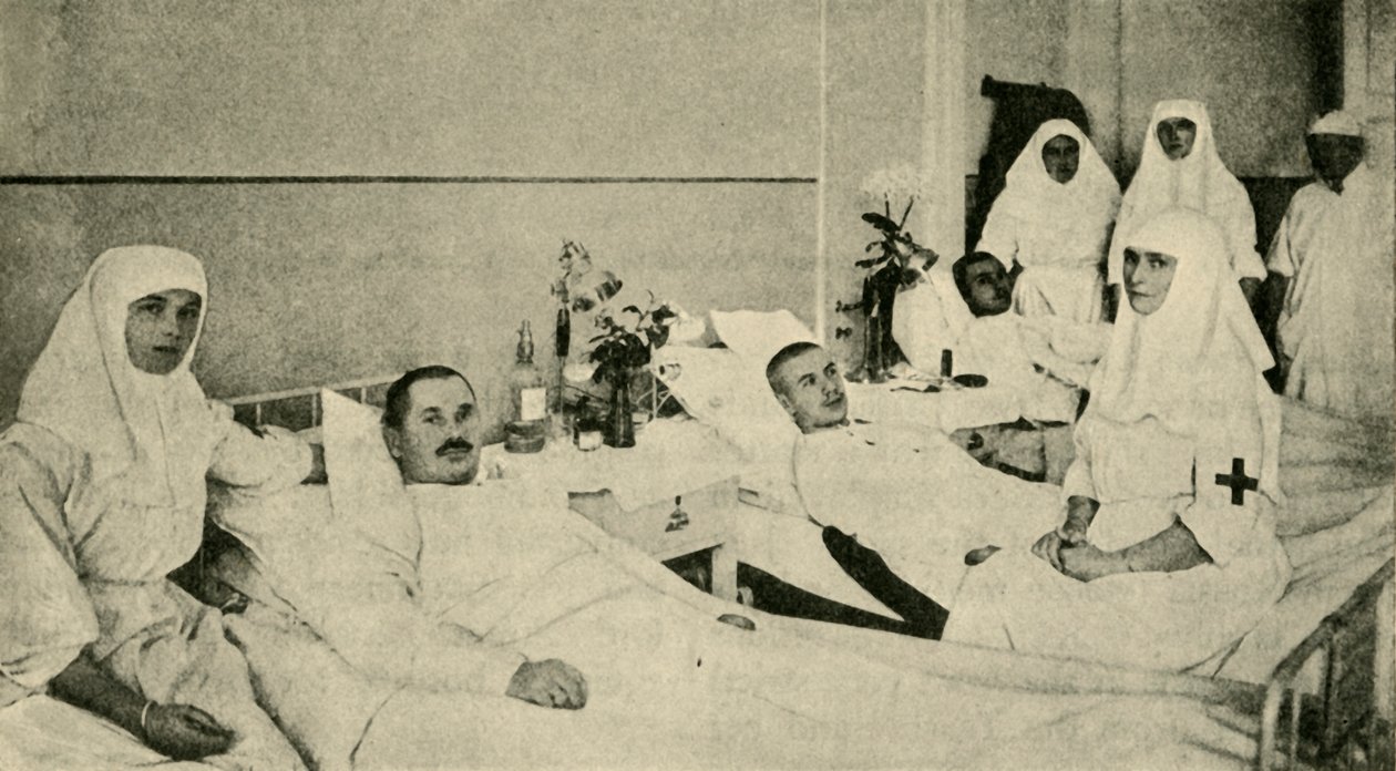 Alexandra cárnő sebesült katonákat ápoló, 1914, c1920. alkotó: Unbekannt