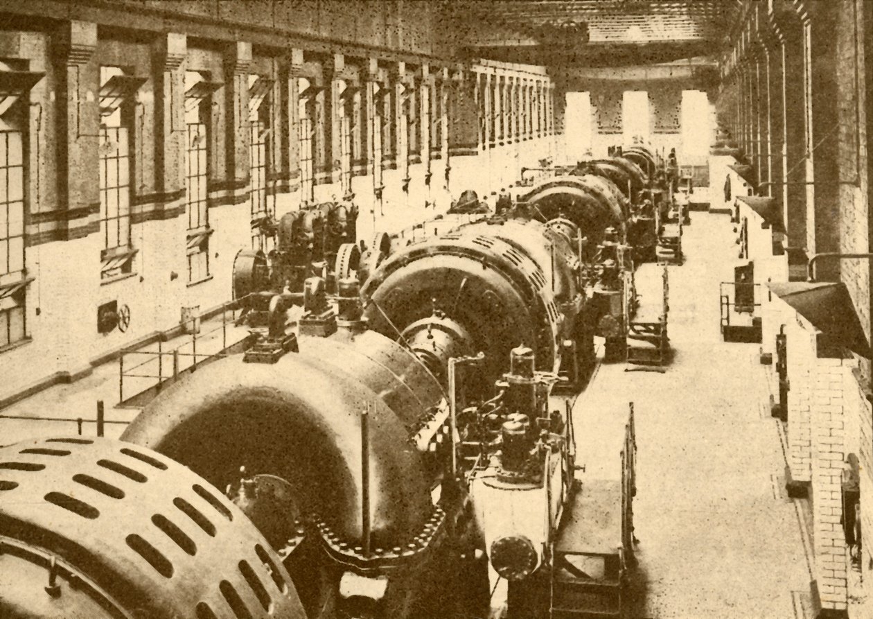 Turbógenerátorok a Neasden Power House-ban, Metropolitan Railway, 1930. alkotó: Unbekannt