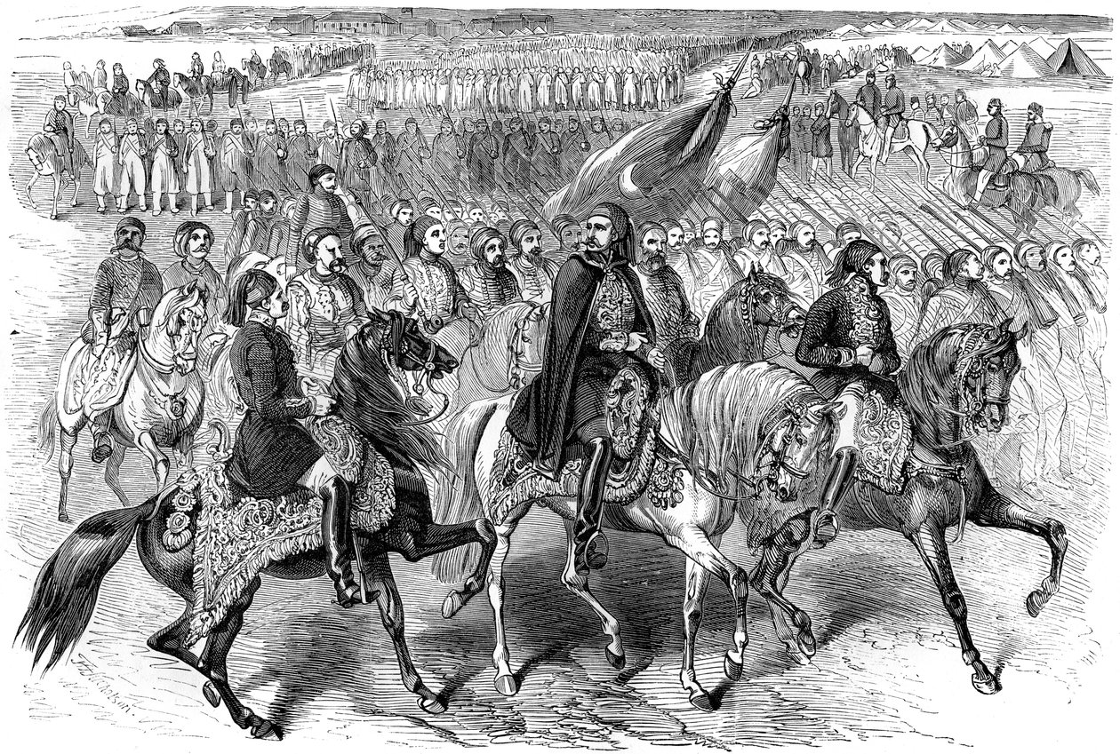 Török csapatok menetben, Kamiesh, Balaclava, Krím, 1854 1882-1884 alkotó: Unbekannt