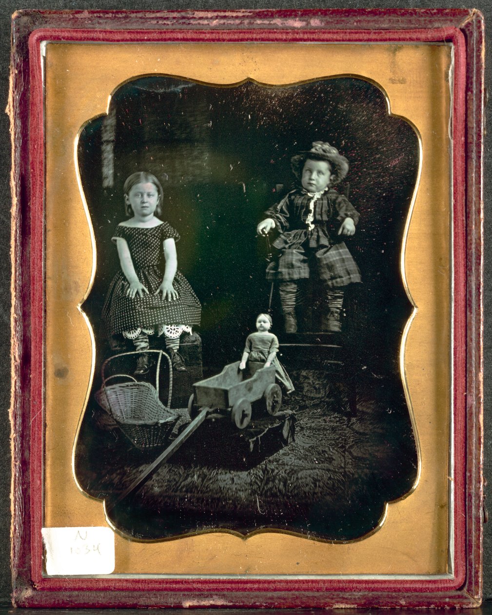Két gyerek játékokkal, c. 1855. alkotó: Unbekannt