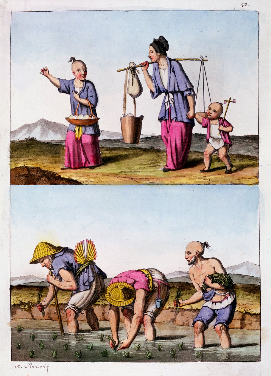 Két kínai jelenet, c1830 alkotó: Unbekannt