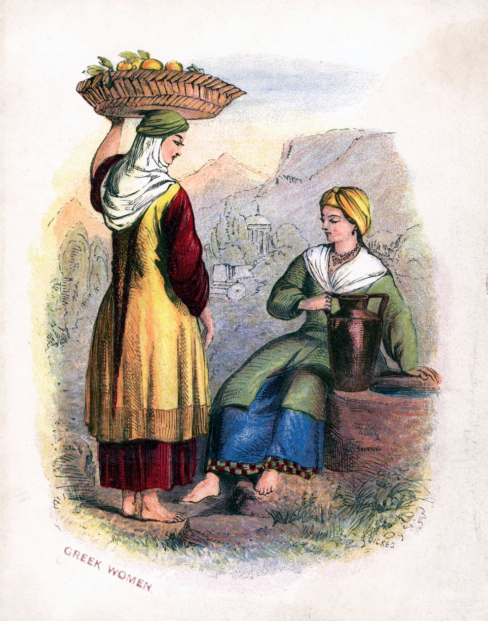 Két görög nő, c1809 alkotó: Unbekannt